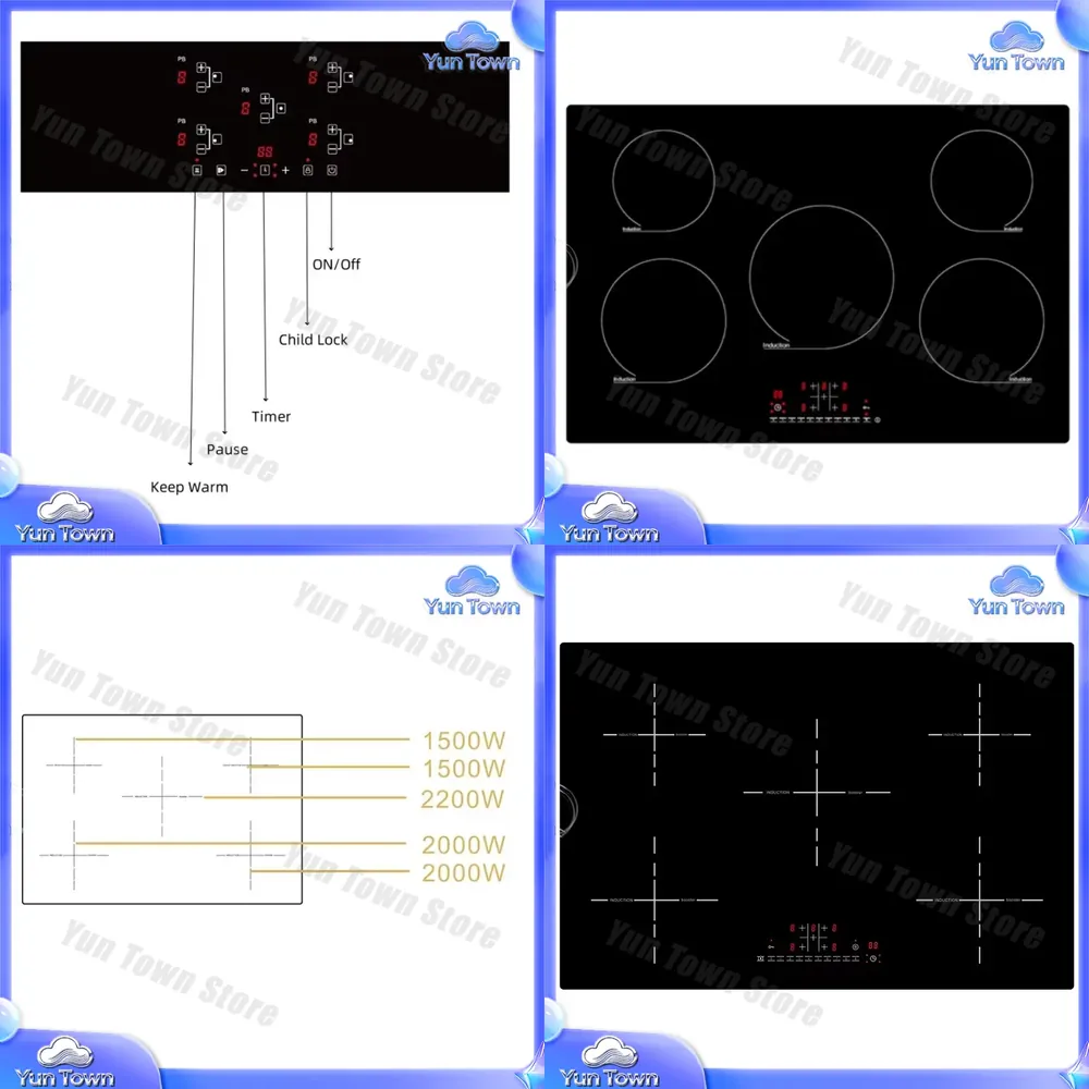 Kitchen Appliances Wholesale - Cuisinière électrique 5 brûleurs pour table