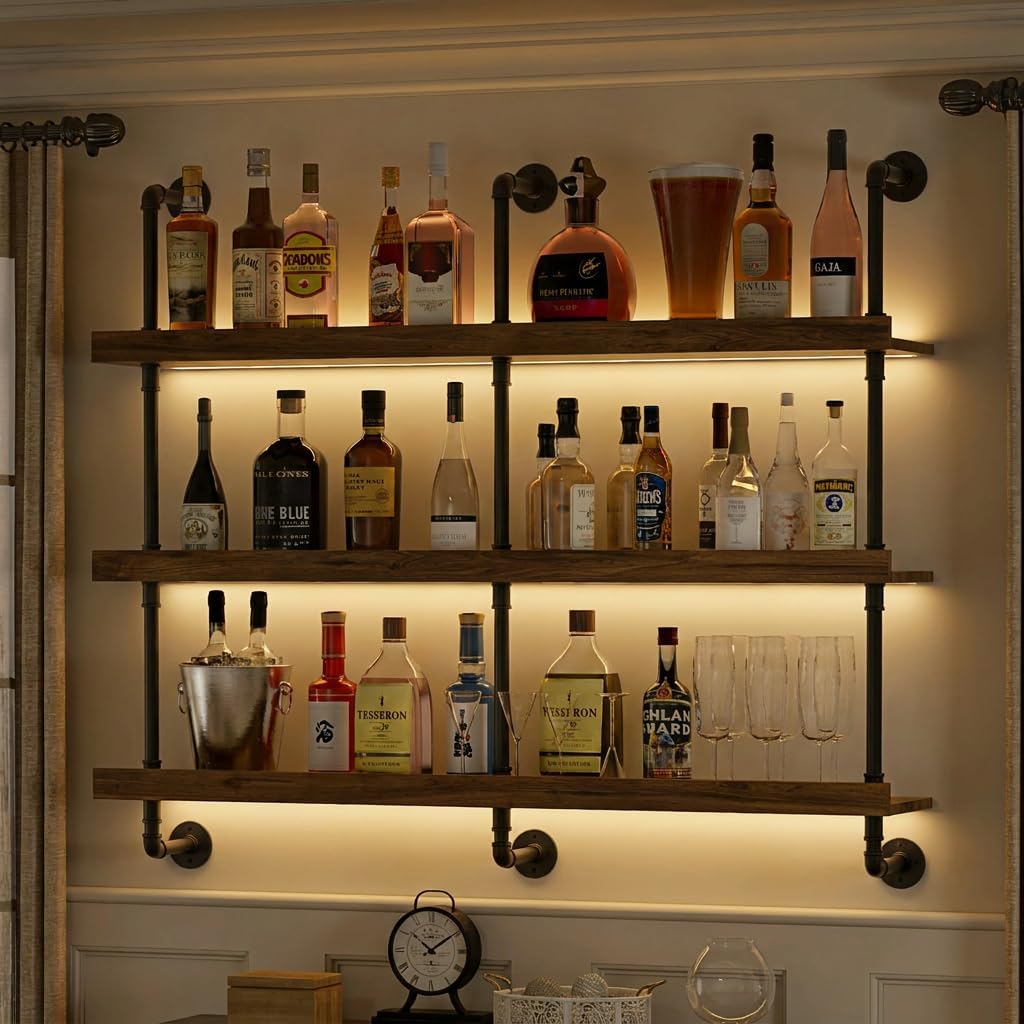 Étagère à vin murale avec écla - Kitchen Appliances Shelves avis et prix